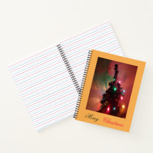 Christmas Tree with Colourful Lights Notebook