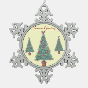 Christmas tree with decorations red bows bells art