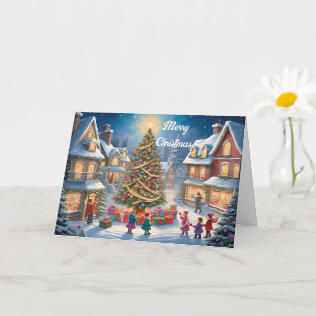 Christmas Tree with Gifts and Childrens Festive Card (Small Plant)
