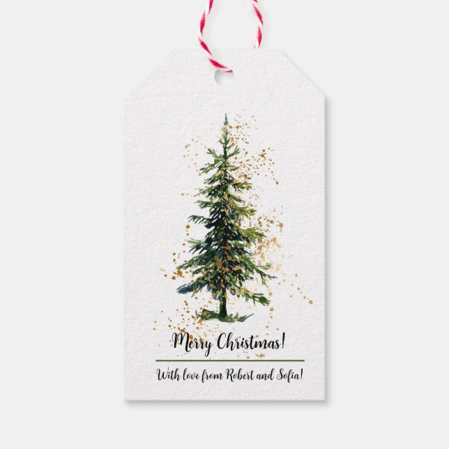 Christmas tree with glitter  gift tags (Back)