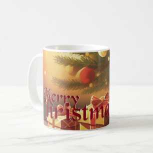 Christmas Tree with Golden Presents Coffee Mug