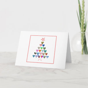 Christmas Tree with Hearts - blank card