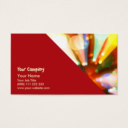 Christmas tree with light beams business card