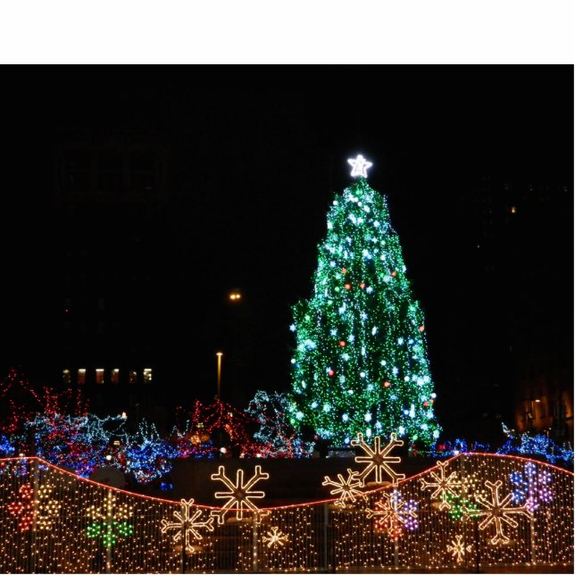 Christmas Tree with Lights Photo Sculpture (Front)