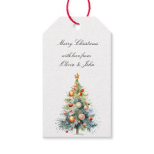 Christmas Tree with Orange Red Ornaments