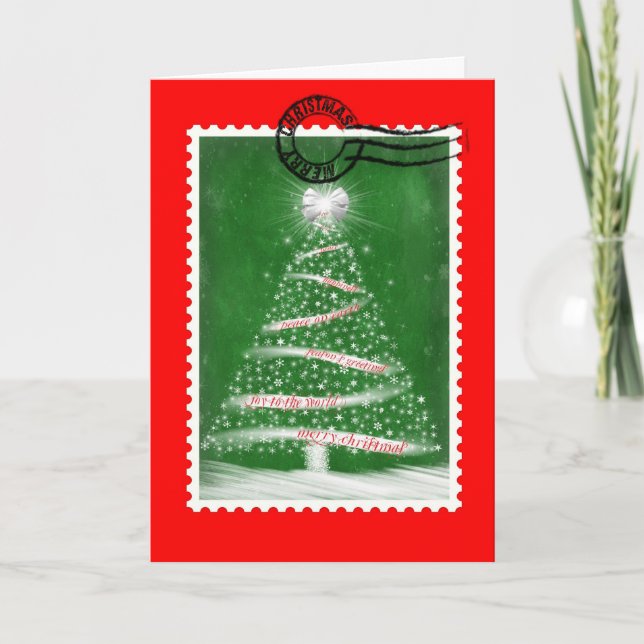 Christmas Tree with Postmark Holiday Card (Front)