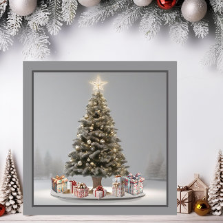 Christmas Tree With Presents Magnetic Card