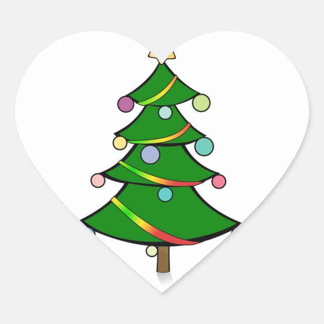 Christmas Tree with Rasta Garland Heart Sticker (Front)