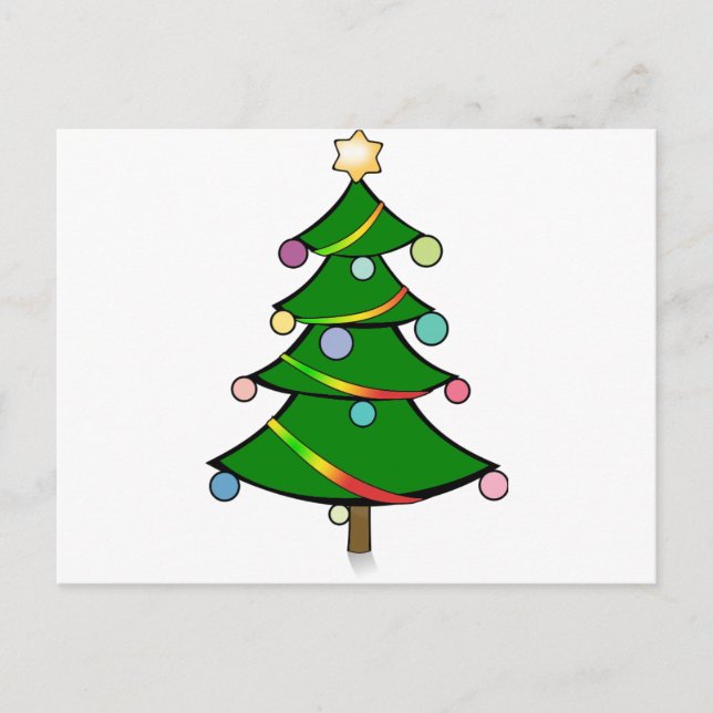 Christmas Tree with Rasta Garland Holiday Postcard (Front)