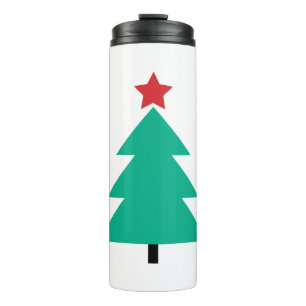 Christmas Tree with Red and Green Stripe Thermal Tumbler