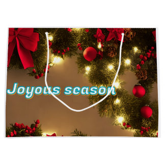 Christmas tree with red bows  large gift bag