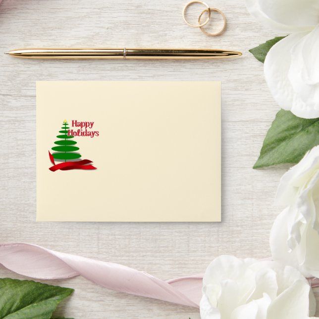 Christmas Tree with Red Ribbon Envelopes (Wedding)