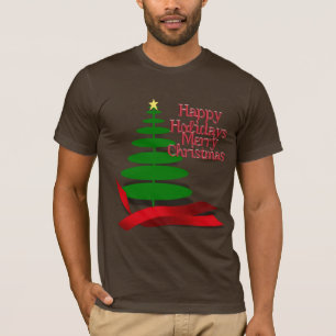 Christmas Tree with Red Ribbon T-Shirt