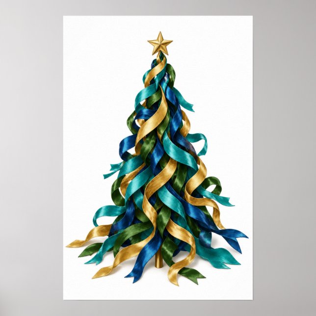 Christmas Tree with Ribbons Poster (Front)