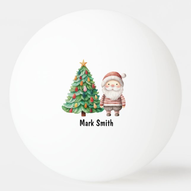 Christmas Tree with Santa Claus  Ping Pong Ball (Front)