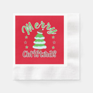 Christmas tree with Santa hat Napkin