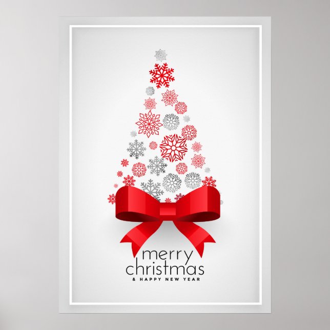 Christmas tree with snowflakes poster (Front)