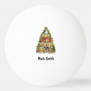 Christmas Tree with Snowman on the top Ping Pong Ball