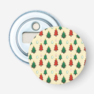Christmas tree with star topper seamless pattern bottle opener