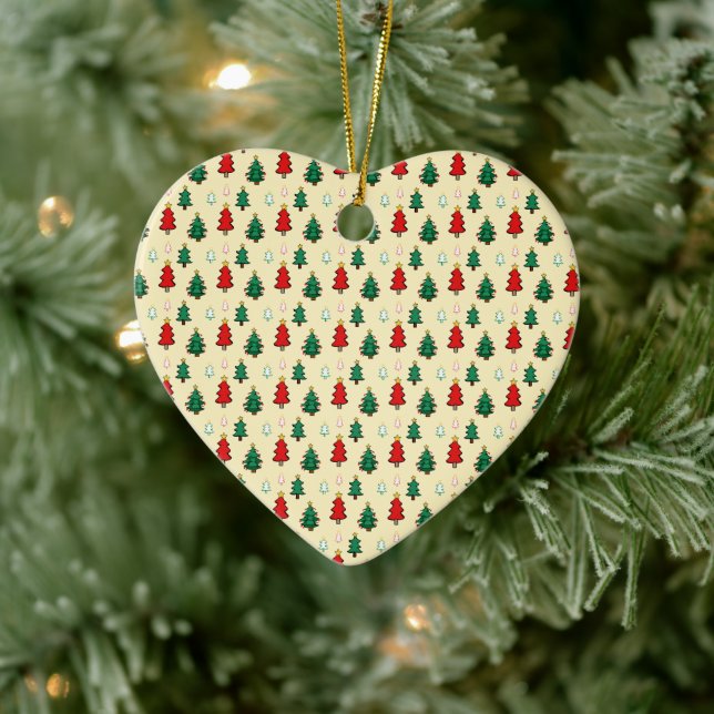 Christmas tree with star topper seamless pattern ceramic tree decoration (Tree)