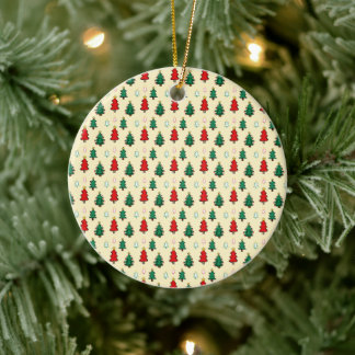 Christmas tree with star topper seamless pattern ceramic tree decoration