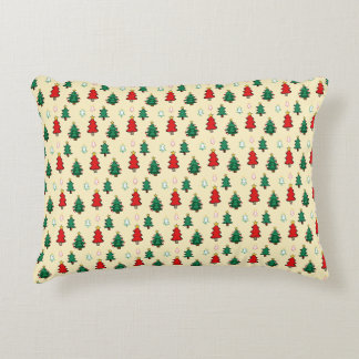 Christmas tree with star topper seamless pattern decorative cushion