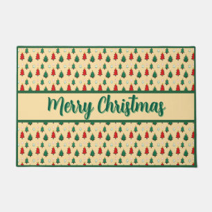 Christmas tree with star topper seamless pattern doormat