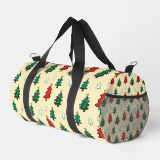 Christmas tree with star topper seamless pattern duffle bag