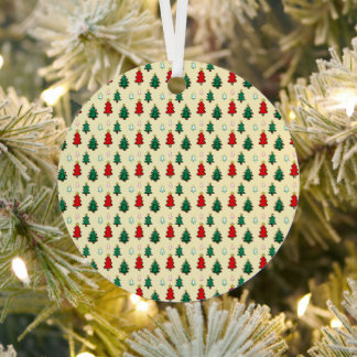 Christmas tree with star topper seamless pattern metal tree decoration