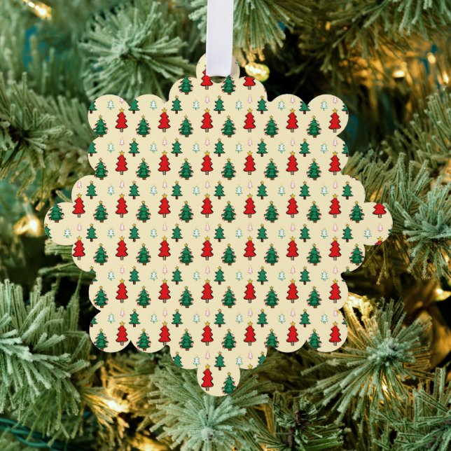 Christmas tree with star topper seamless pattern tree decoration card (Insitu (Tree))