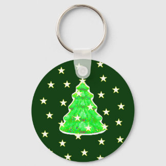 Christmas Tree with Stars jGibney The MUSEUM Zazzl Key Ring