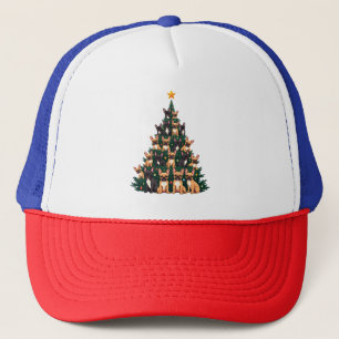 Christmas tree With Terrier dogs Xmas Gift  Trucker Hat