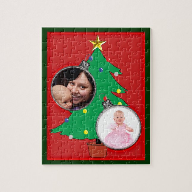 Christmas Tree with Your Photos Jigsaw Puzzle (Vertical)