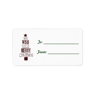 Christmas Tree Word Art Label