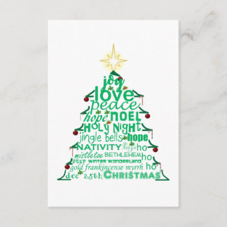 Christmas Tree Words Enclosure Card