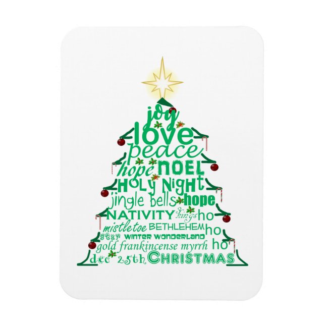 Christmas Tree Words Magnet (Vertical)