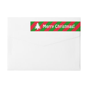 Christmas tree wraparound return address labels