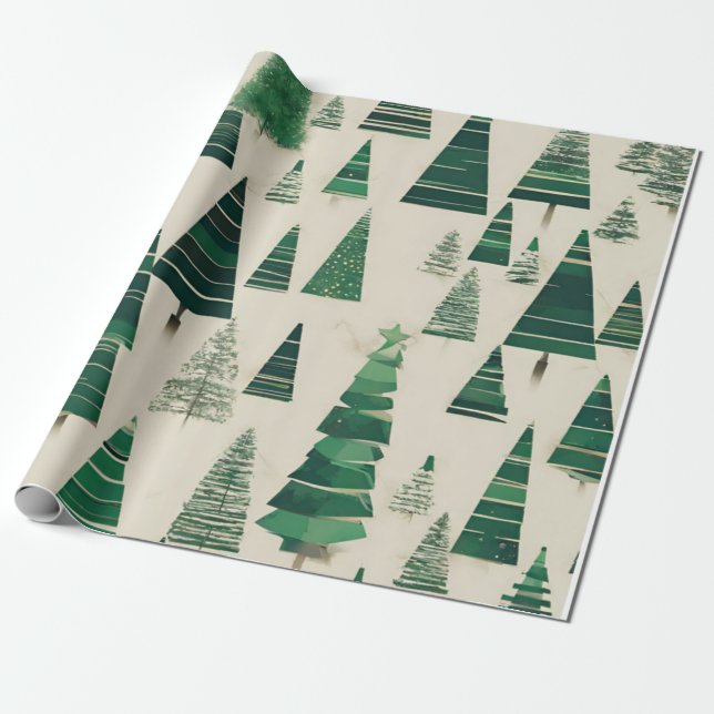 Christmas tree wrapping paper (Unrolled)
