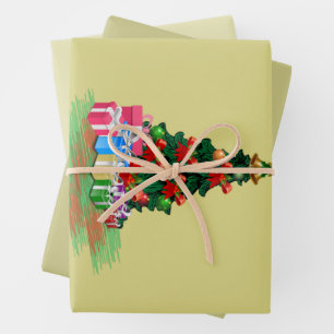 Christmas Tree Wrapping Paper Sheet