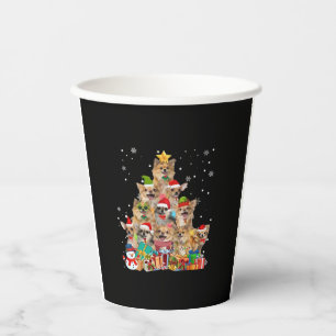 Christmas Tree Xmas Lights Chihuahua Classic T-Shi Paper Cups