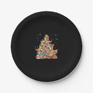 Christmas Tree Xmas Lights Chihuahua Classic T-Shi Paper Plate