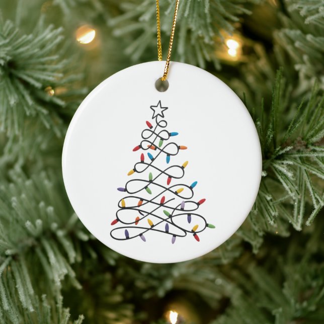 Christmas Tree Xmas Lights Party Holiday  Ceramic Tree Decoration (Tree)