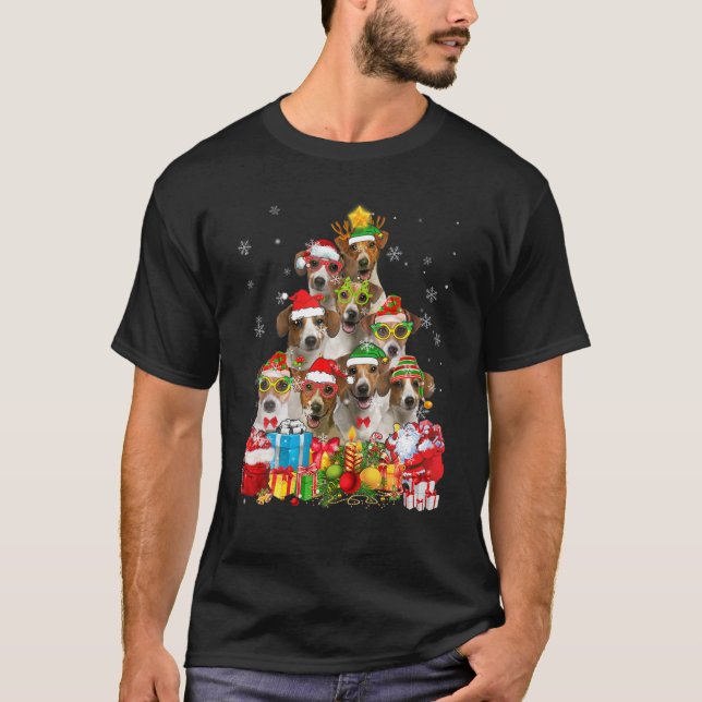 Christmas Tree Xmas Pajama Jack Russell Terrier Do T-Shirt (Front)
