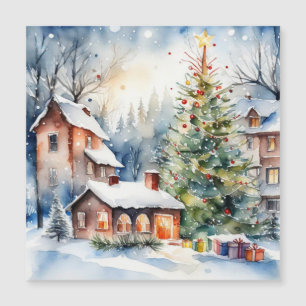 Christmas tree Xmas village snowing pic