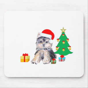 Christmas tree, Yorkshire puppy dog & gifts Mouse Mat