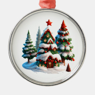 Christmas Treehouse Metal Tree Decoration
