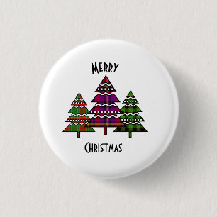 Christmas Trees 3 Cm Round Badge