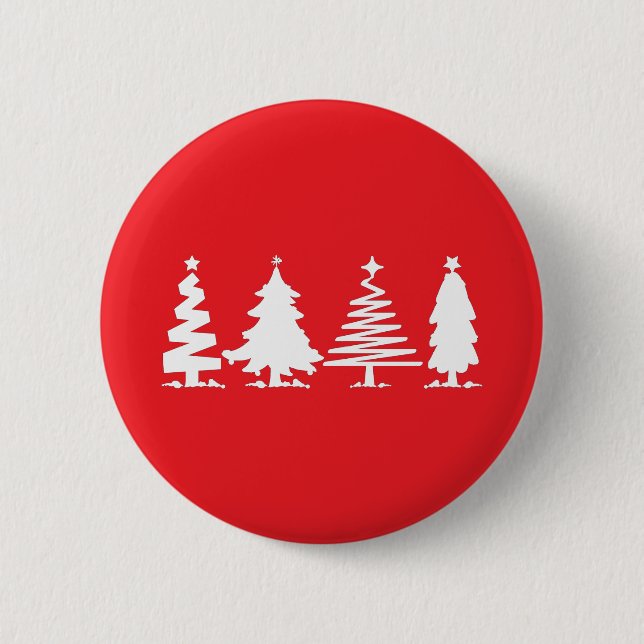 Christmas Trees 6 Cm Round Badge (Front)