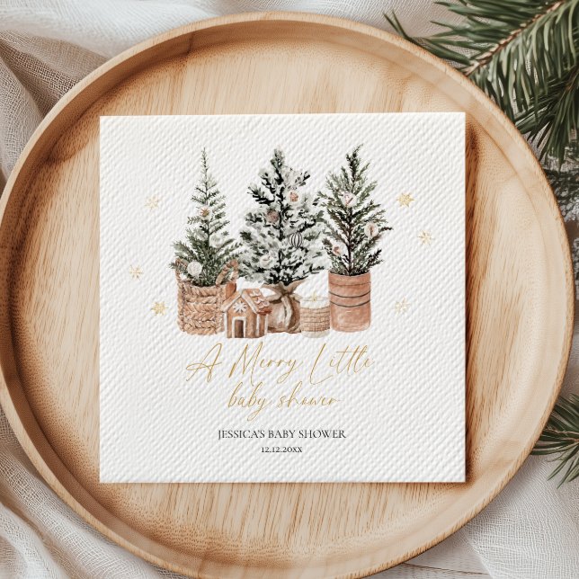 Christmas Trees A Merry Little Baby Shower Napkin (Creator Uploaded)