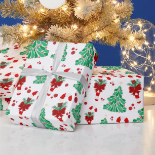 Christmas Trees and Candy Cane Wrapping Paper